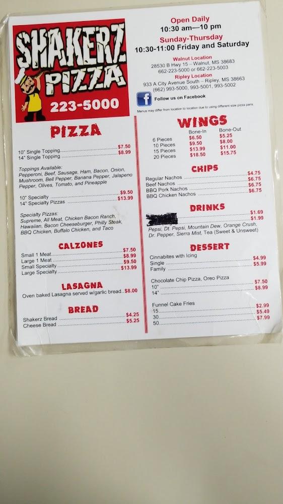 Shakerz Pizza - Walnut Menu image 3